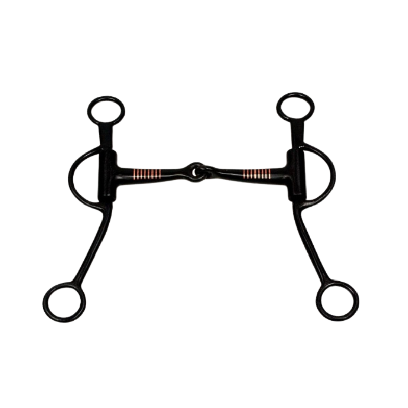 Shanked Snaffle Bit - Black Steel - 5 '' oder 5,5 ''Breit