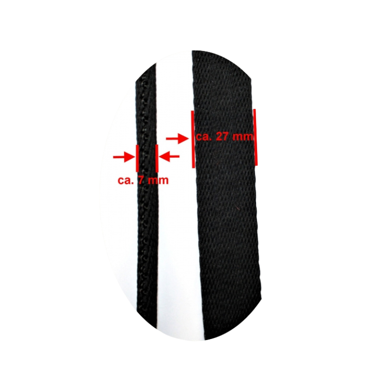 CE Gurtlonge - flach - mit Handschlaufe - SCHWARZ - Haken auswechselbar