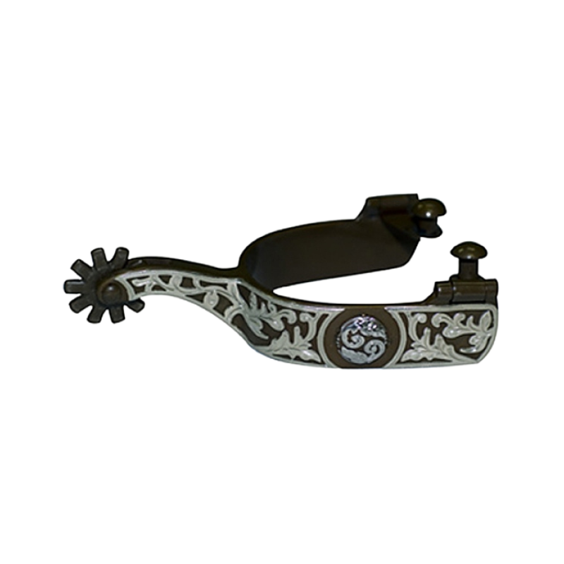 FG Spur - Antique with Floral Concho Overlay - #236121