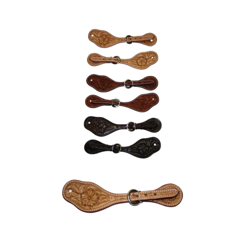 Sporenriemen XVII - Flower Tooled - US Leder
