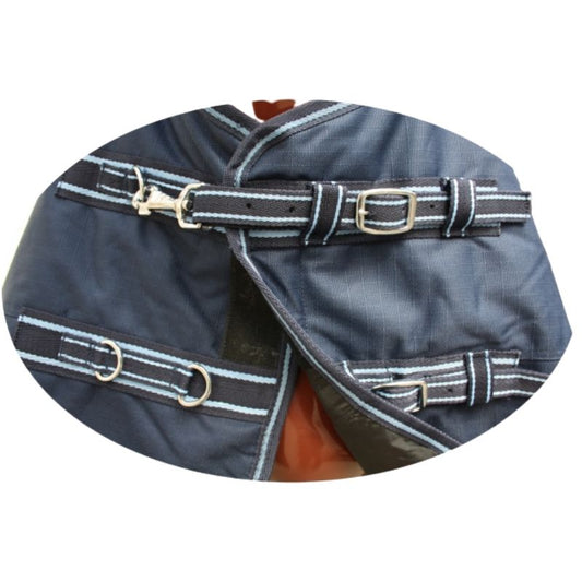 "TOUGH HORSE" - Regen Winterdecke - HALF NECK - 100gr. - 1200D - NAVY - 76´´ (135cm) & 78´´ (145cm)