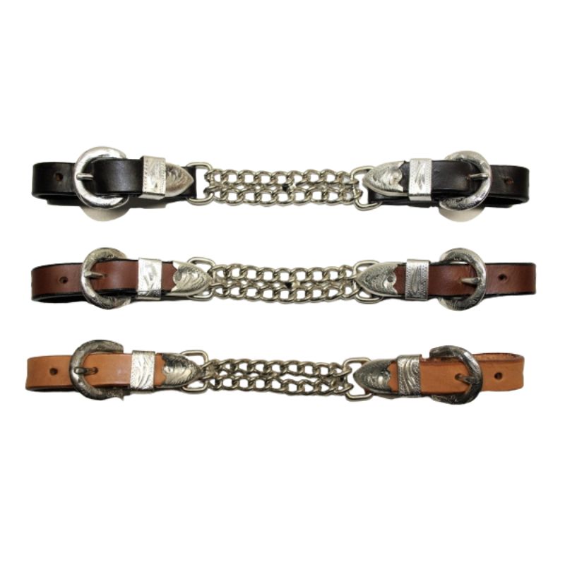 EE Tack Kinnketten - Show - doppelte Kette mit Silber - HELL / MITTEL / DUNKEL