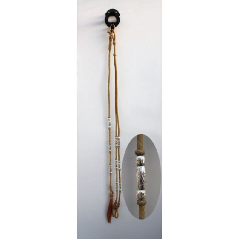 Romal Reins - Rawhide - Silver Ball's - Roller Pipe's - Natur