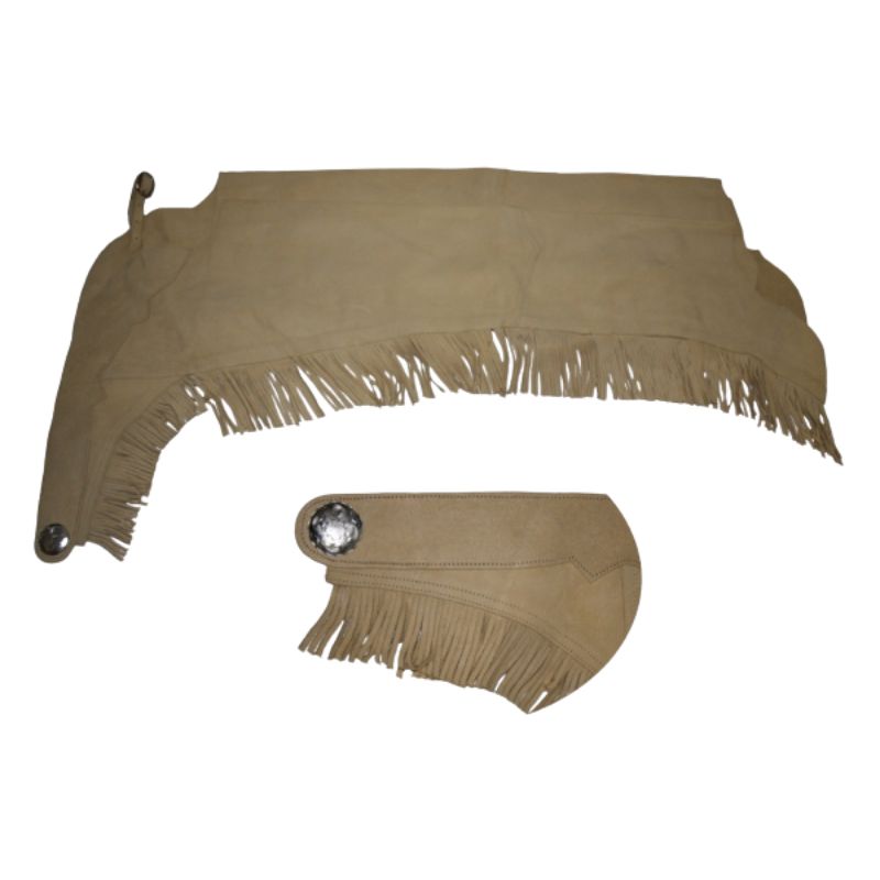 Chaps mit Fransen - Wildleder - Reissverschluss - S bis XL - SAND