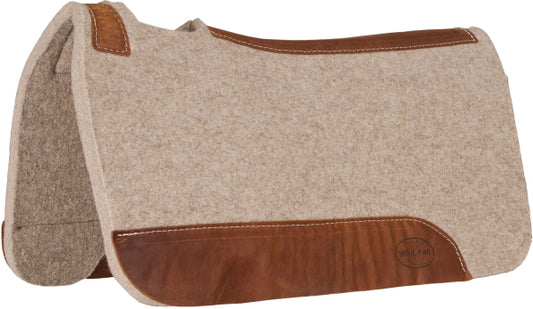 Mustang Blue Horse Tan Wool Contoured Pad - 32´´ x 32´´ x 1´´ - 4638J