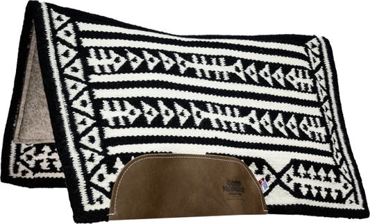 Mustang Slingin Arrows Wool Pad - Tan Wool Bottom - 38 x 34 - 1305-51-DT