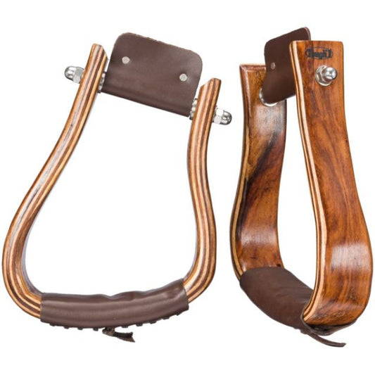 "JTI" Mahogany Holzsteigbügel - ANGLED - 57-1011