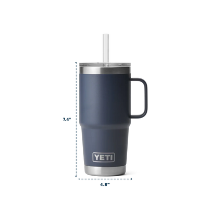 Yeti Rambler 25 oz (739 ml) Trinkbecher mit Trinkhalmdeckel