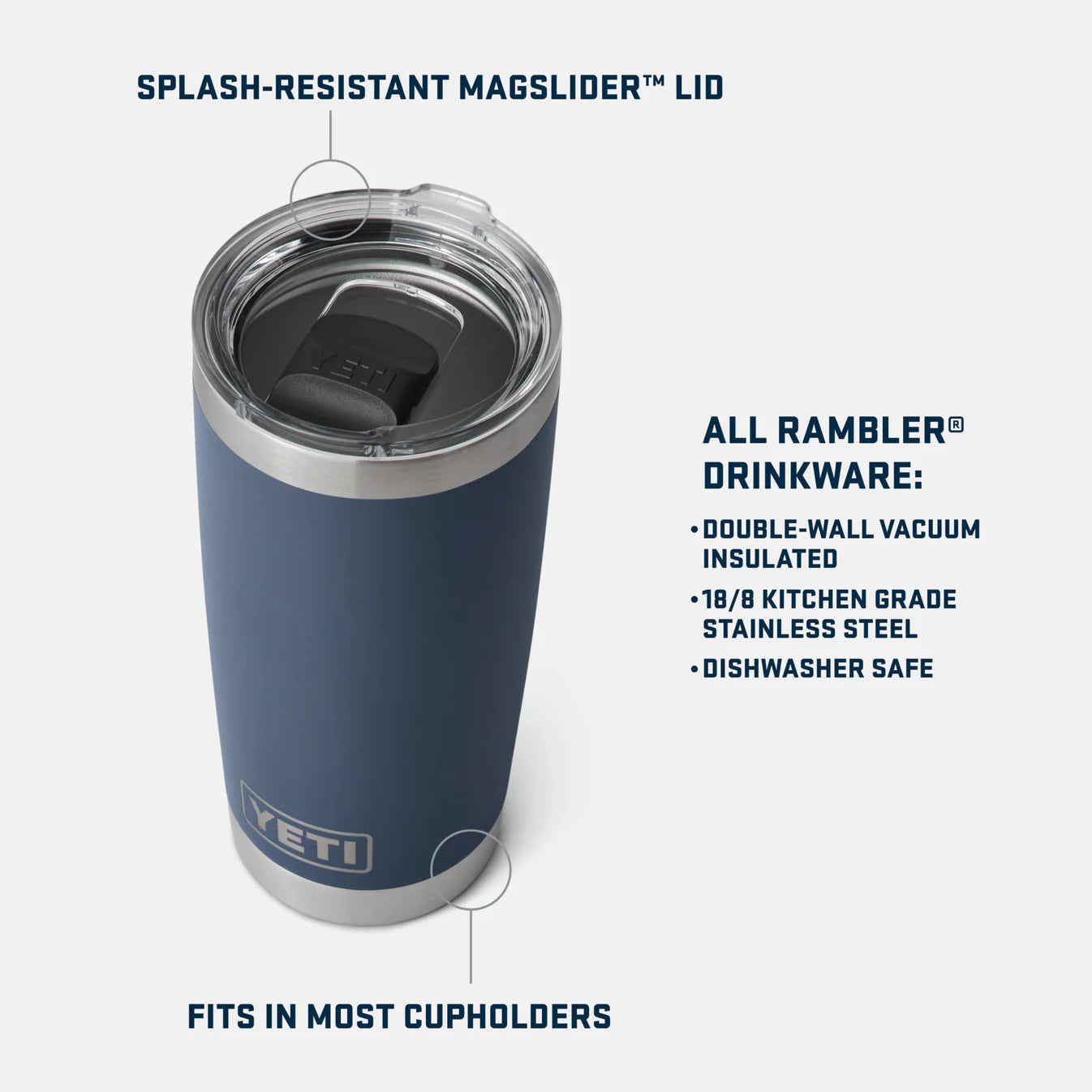 Yeti RAMBLER 20 oz Becher (591 ml) Mit MagSlider™ Deckel