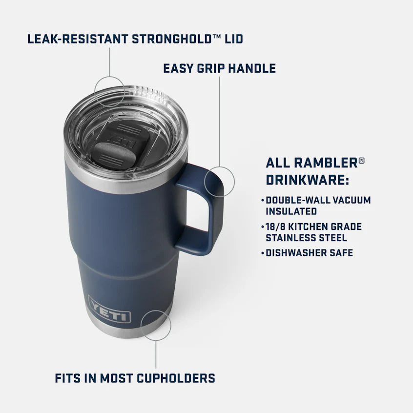 Yeti RAMBLER 20 oz (591 ml) Reisebecher mit Stronghold™ Deckel