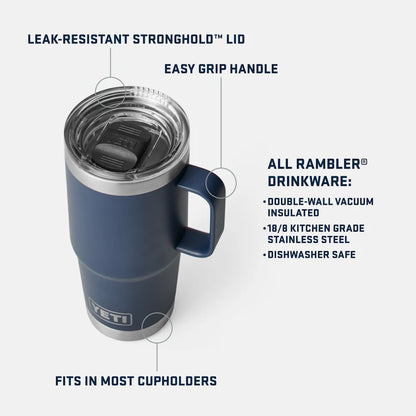 Yeti RAMBLER 20 oz (591 ml) Reisebecher mit Stronghold™ Deckel