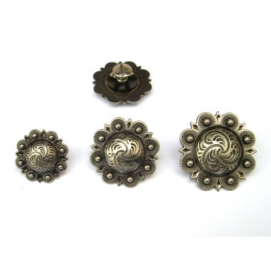 Antigue Silver Berry Concho with Post – 3 versch. Größen