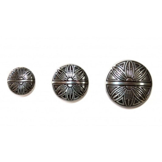 "ILC" Concho with Chicago Screw - FEATHER SHIELD - 3 versch. Größen (7125-0..)