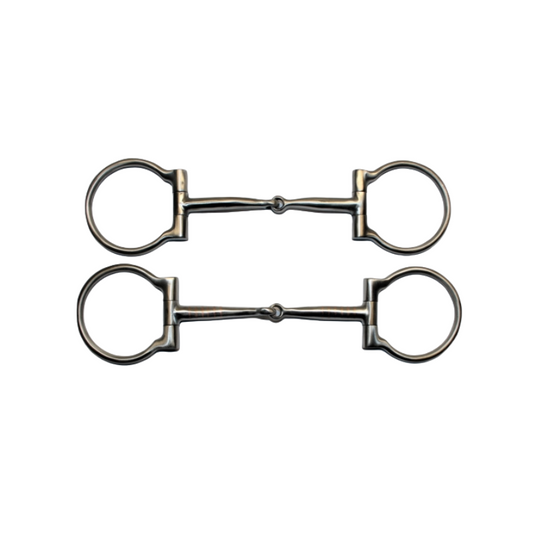 "KY" SS D-Ring Snaffle - BRUSHED - Copper Inlay - 5 '' oder 5,5 '' Breite (255740)
