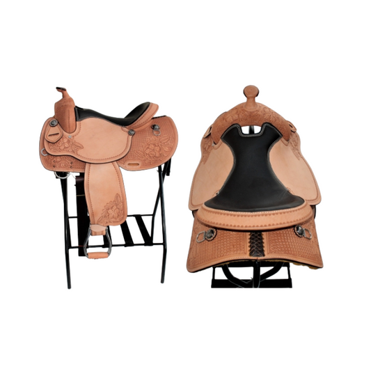 EE Tack Sattel - 16 '' - HELLBRAUN / NATUR - US Leder