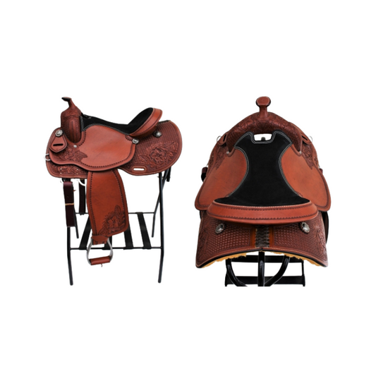 EE Tack Sattel - 16 '' - MITTELBRAUN - US Leder