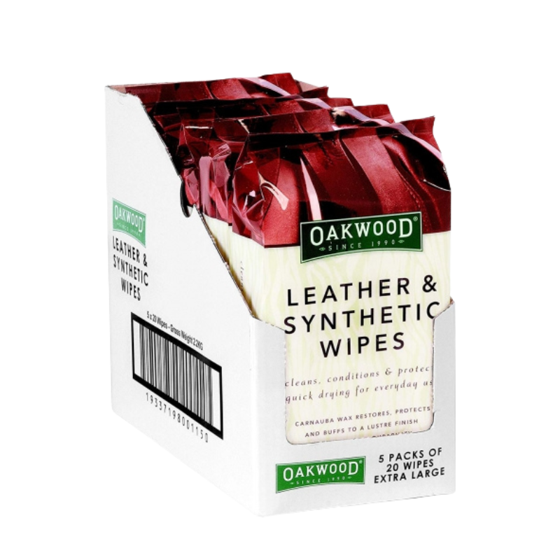 "Oakwood" Leder Reinings - & Pflegetücher - Inhalt: 7 Pack á 20 Stück