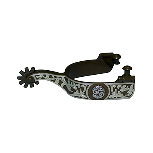 FG Spur  - Antique with Floral Concho Overlay - #236121