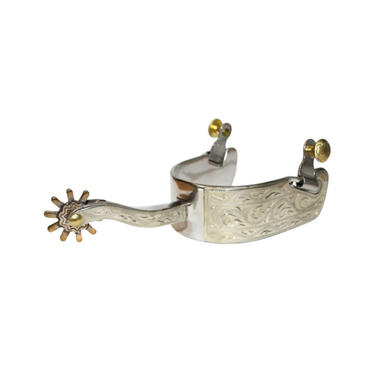 "KS" SS Engraved Cutting Spurs (35044M)