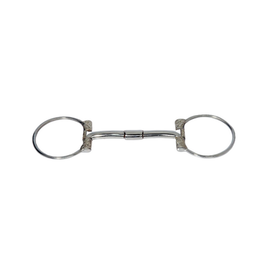 B. Allen D-Ring Snaffle Bit - St. Steel mit Silber - Show - 5 '' oder 5,5 '' Breite