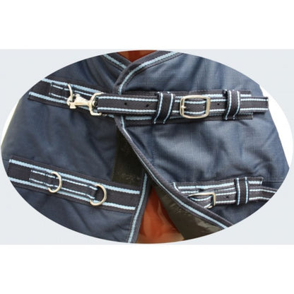 "TOUGH HORSE" - Regen Winterdecke - HALF NECK - 150gr. - 1200D - NAVY - Größen 74´´(125cm) bis 80´´ (155cm)