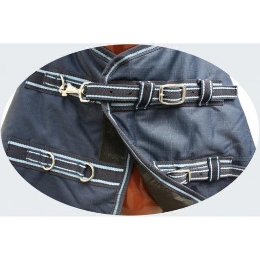 "TOUGH HORSE" - Regen Winterdecke - HALF NECK - 150gr. - 1200D - NAVY - Größen 74´´(125cm) bis 80´´ (155cm)