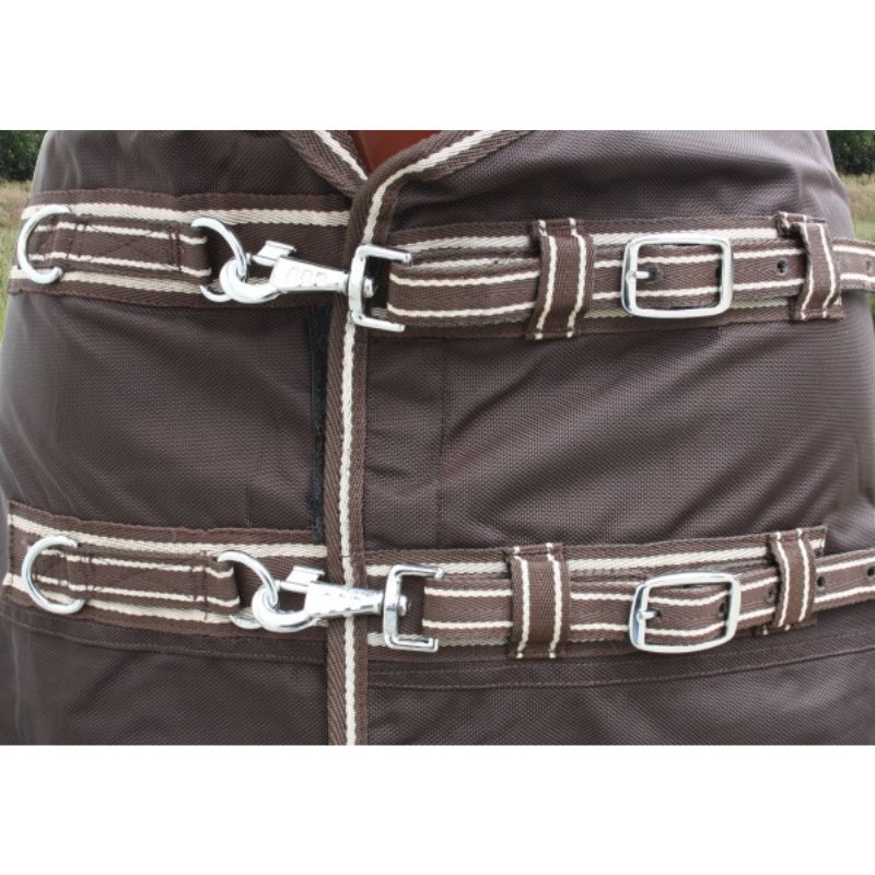 "TOUGH HORSE" - Regendecke - HALF NECK - MIT Unterdecke (100gr.) - 1680D - BRAUN - 74" bis 80"