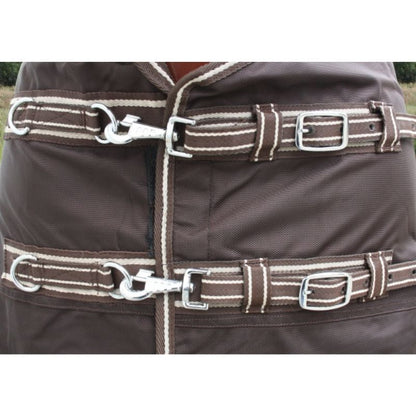 "TOUGH HORSE" - Regendecke - HALF NECK - MIT Unterdecke (100gr.) - 1680D - BRAUN - 74" bis 80"