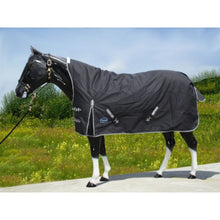 "TOUGH HORSE" - Regen Winterdecke - HALF NECK - 1200D - 300g filling - SCHWARZ - Größen 74´´(125cm) bis 80´´ (155cm)