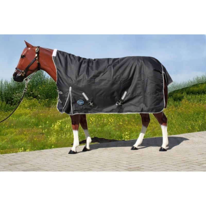 "TOUGH HORSE" - Regendecke - Half Neck - MIT Unterdecke (100gr.) -1680D - SCHWARZ - 74" (125cm) bis 80" (155cm)