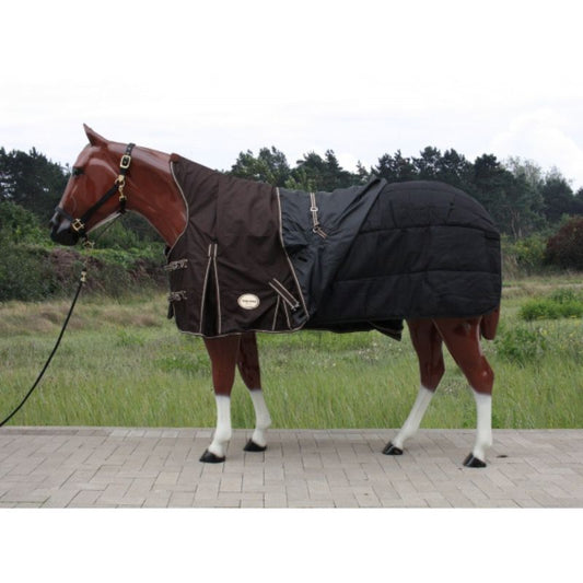 "TOUGH HORSE" - Regendecke - Half Neck - MIT Unterdecke (300gr.) -1680D - SCHWARZ - 74" (125cm) bis 80" (155cm)