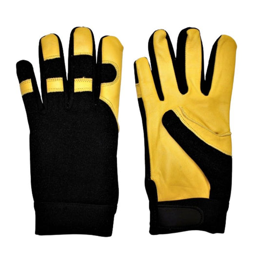 Premium Handschuhe - Cowhide Leder - Black Spandex Back – Gr. S bis XL