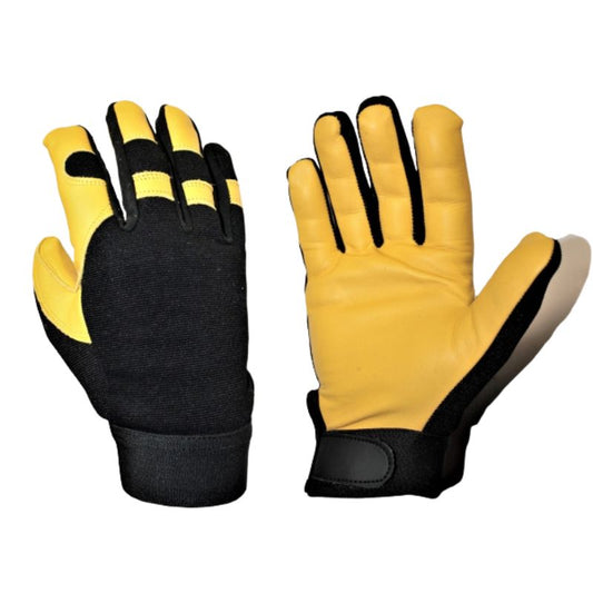 Premium Handschuhe - Cowhide Leder - Black Spandex Back – Gr. S bis XL