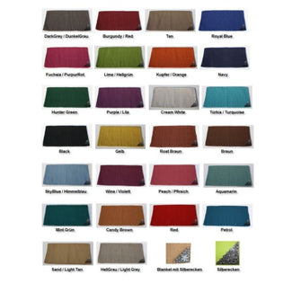 Show Blanket - EINFARBIG - 36'' x 34'' - New Zealand Wool - mit gravierten Showecken in BLACK / SILBER als SET - versch. Farben zur Auswahl