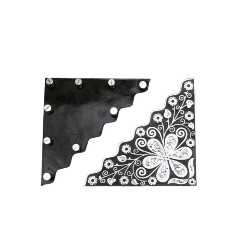 Show Blanket - EINFARBIG - 36'' x 34'' - New Zealand Wool - mit gravierten Showecken in BLACK / SILBER als SET - versch. Farben zur Auswahl