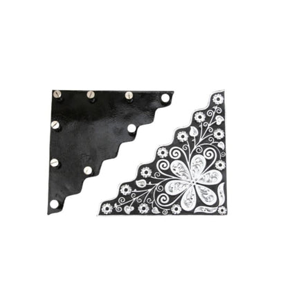 Show Blanket - EINFARBIG - 36'' x 34'' - New Zealand Wool - mit gravierten Showecken in BLACK / SILBER als SET - versch. Farben zur Auswahl