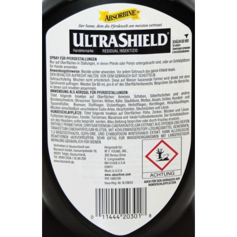 ULTRA SHIELD Stall - / Fliegenspray - 946ml. Sprayer