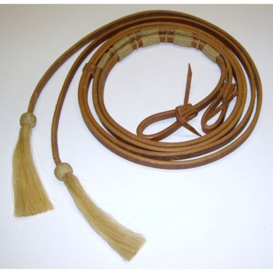 EE Tack Zügel - 5/8 '' - Harness Leder - mit Rawhide & Tassel