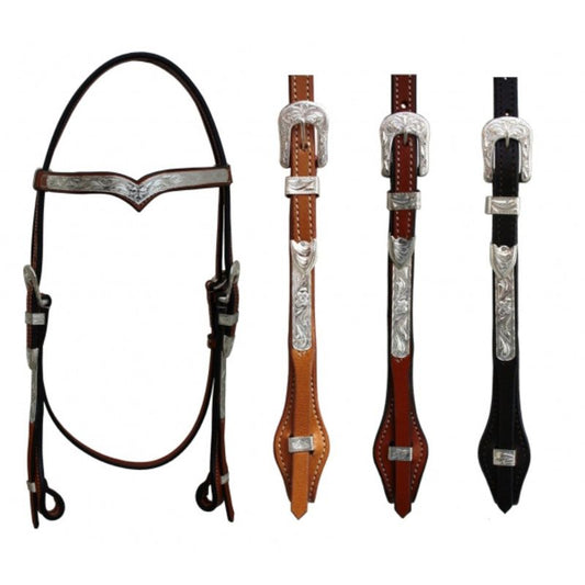 EE Tack Kopfstück mit Quick Change Silver Buckle und V-Stirnband