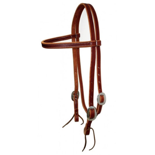 "BCL" Kopfstück Stirnband - Harness Leather - Stitched - tack24
