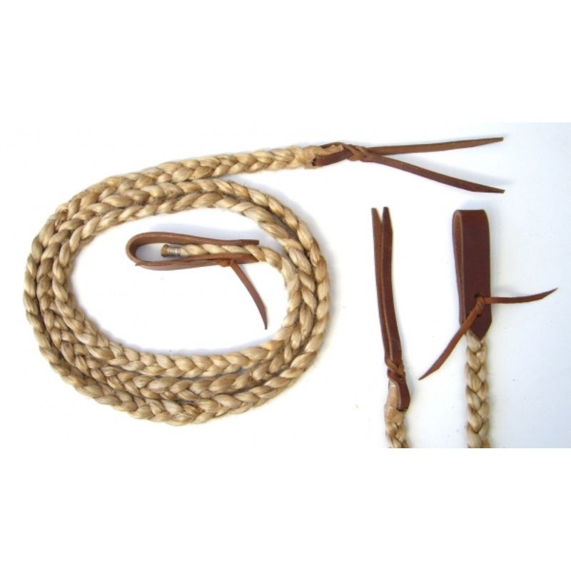 EE Tack Bamboo Split Reins - Flat Braided