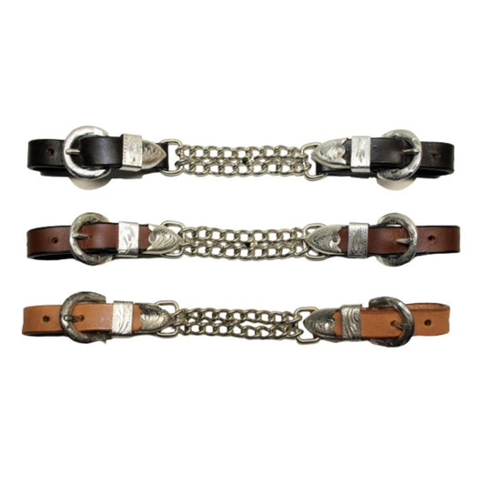 EE Tack Kinnketten - Show - doppelte Kette mit Silber - HELL / MITTEL / DUNKEL