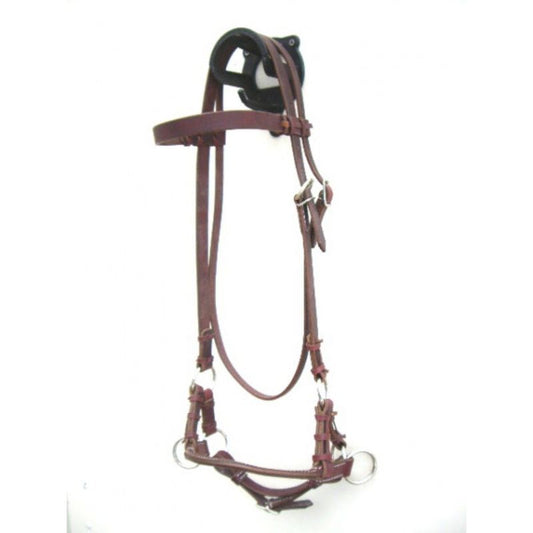 Side Pull - Latigo Stitched - Single Round Leather Noseband