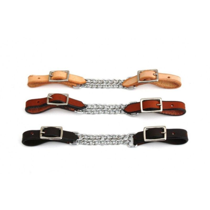 EE Tack Kinnkette - doppelt - US Leder - 3 Farben