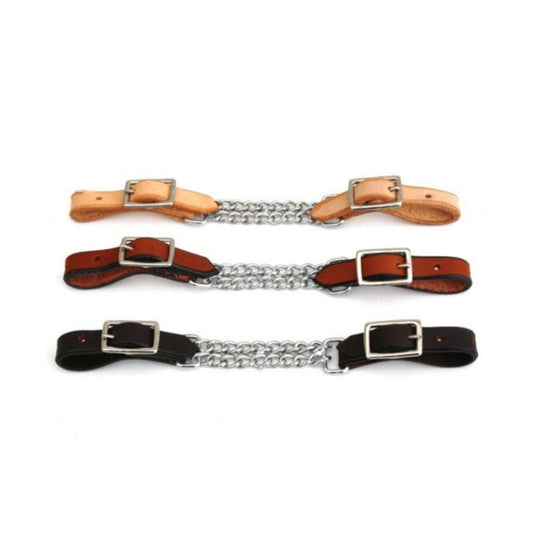 EE Tack Kinnkette - doppelt - US Leder - 3 Farben