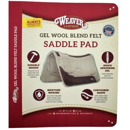 WEAVER Contoured Wool Felt GEL Pad – 31 x 32´´ – 1´´ - Wool Felt Bottom (35-9331)