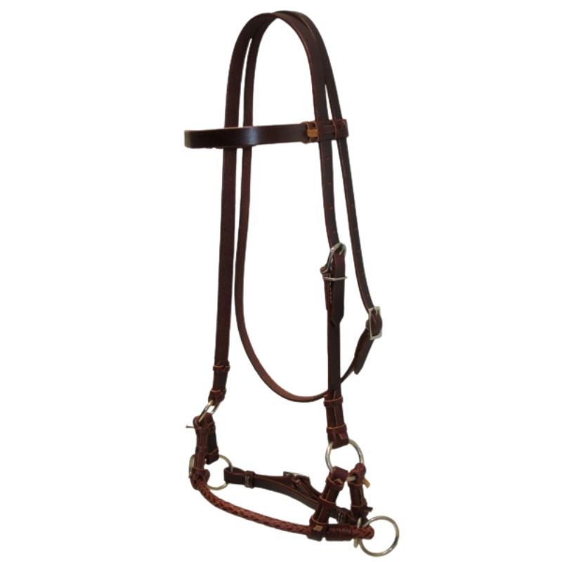 Side Pull - Latigo Braided Noseband - Latigo Kopfstück