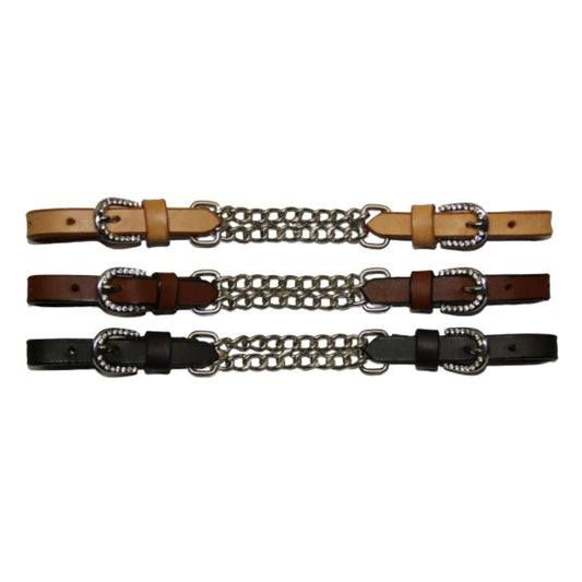 EE Tack Kinnketten - Show - Stones on Buckle & Chain - 3 Farben