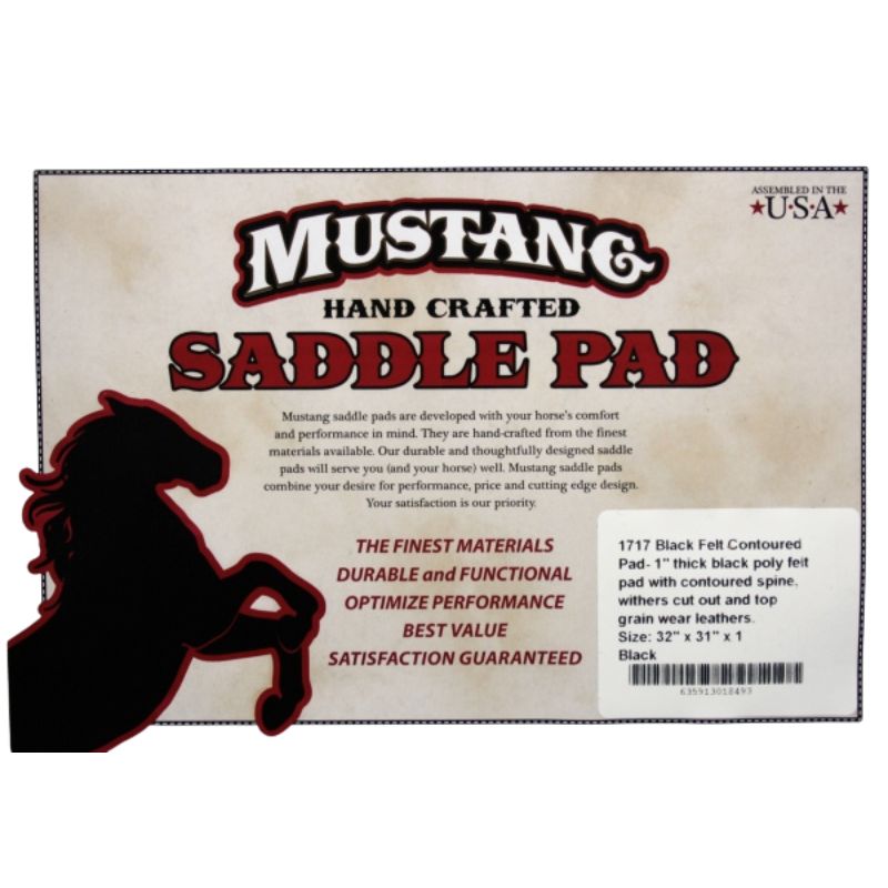 Mustang Black Felt Pad - Contoured - 32" x 32" - #1717