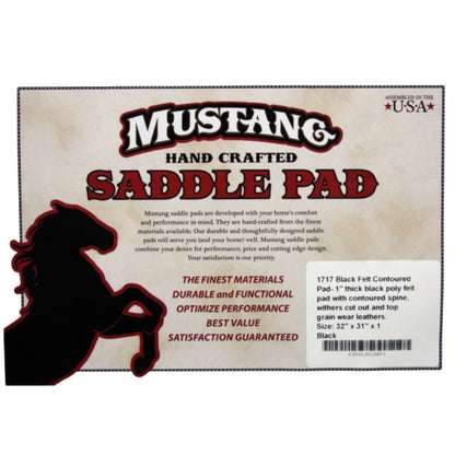 Mustang Black Felt Pad - Contoured - 32" x 32" - #1717